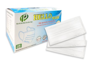 KHẨU TRANG HELLO MASK 3 LỚP ( MÀU TRẮNG - 50 cái/hộp )